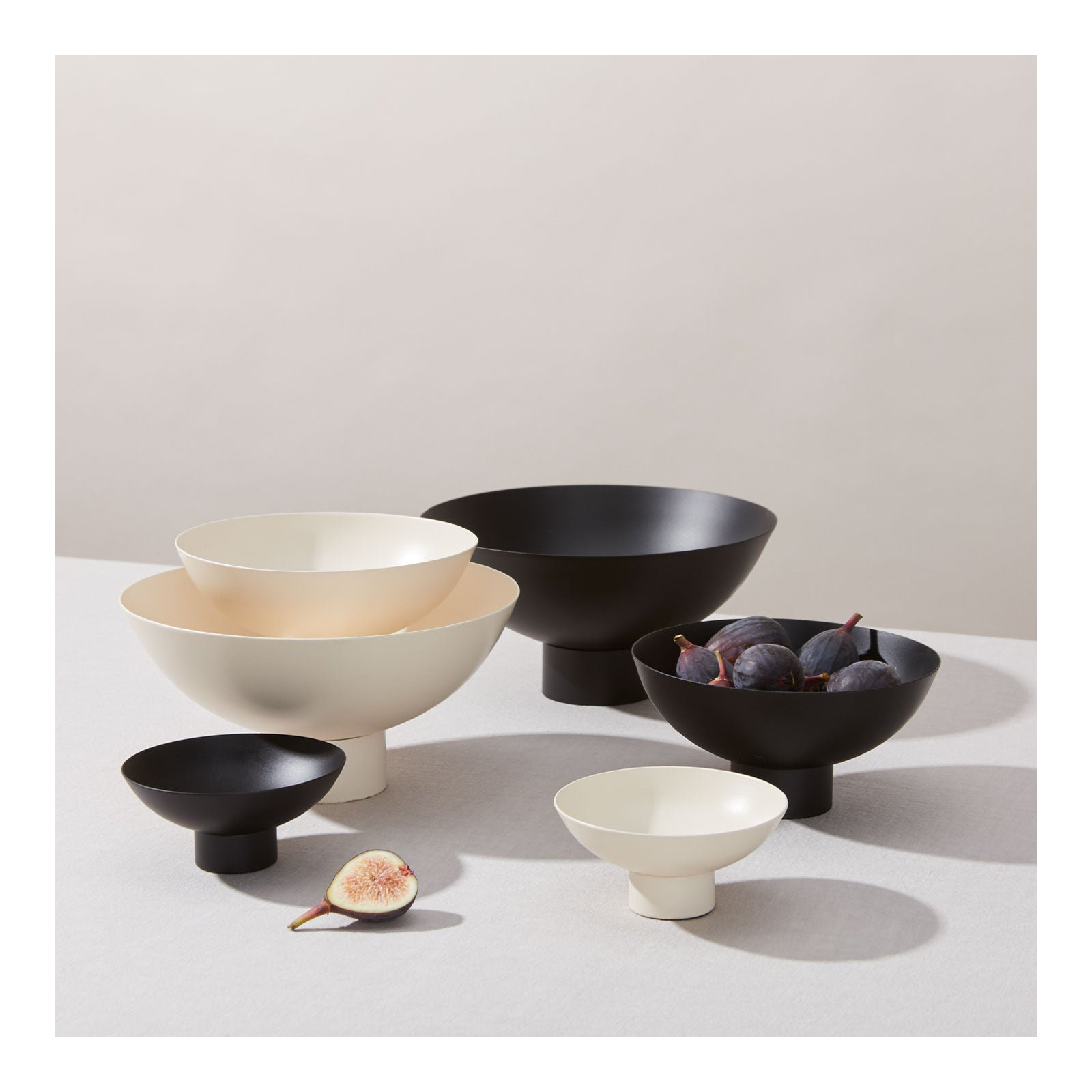 Essential Footed Bowl - Large, Black, 4" H x 8" W