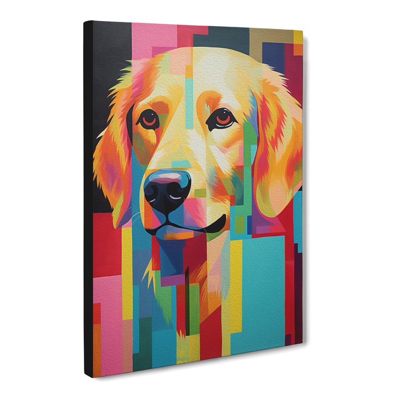 Golden Retriever Constructivism - No Frame Print, 60cm H x 40cm W x 3cm D