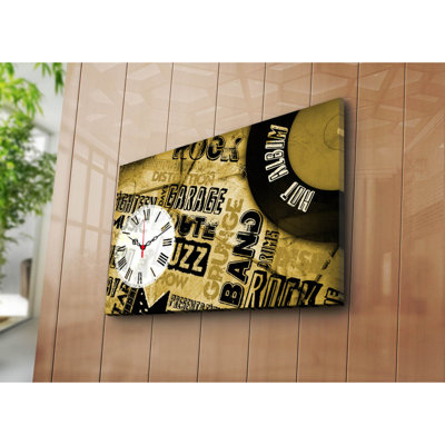 Elegant Decorative Canvas Wall Clock, 17.7 x 27.6 inches | 100% Suede Canvas, 100% Wooden Frame (Thickness: 1.2 inches) | Stylish Home Décor for Living Room, Bedroom & Office, Unique and Functional Timepiece