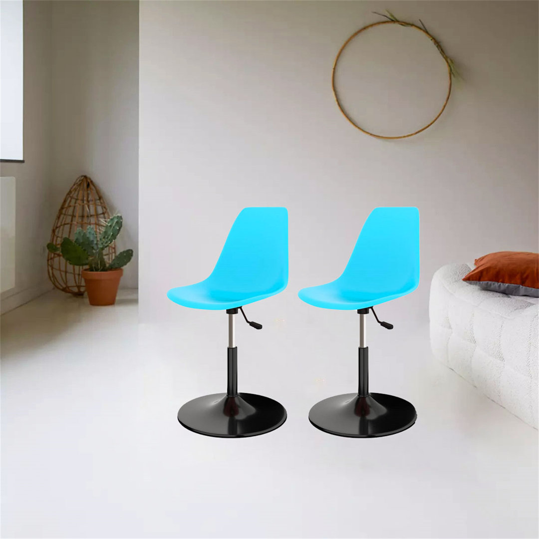 Swivel Dining Chairs 2 Pcs Turquoise PP