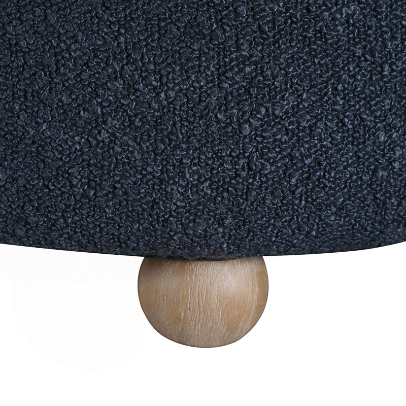 Mobilier de salon moderne et pivotant avec repose-pieds Boucle, Bouclé bleu