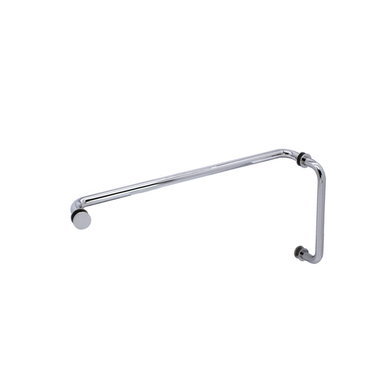 FHC TBR8X18CH Pull Handle And Towel Bar Combo, Brass material, 8" Pull Handle And 18" Towel Bar Center-to-Center, Polished Chrome Finish
