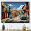 Teal Orange Mexico City, reproduction d'art sur toile-1515195204-1516009595