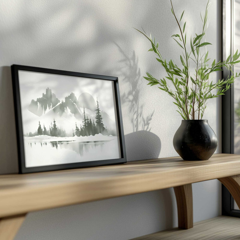 «Evergreen» par Still Waters, impression dans un cadre poli, H 12,25 po x l 15,25 po, Cadre photo doré simple