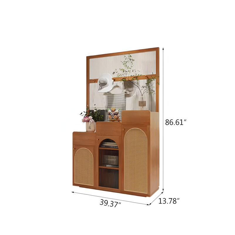 Armoire minimaliste moderne en bois massif de 39,37 po, H 86,61 po x l 39,37 po x P 13,78 po