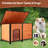 Outdoor Dog House, Extra Large Wooden Dog House With Anti Bite Iron Frame Weatherproof Finish Outside Paw Print Dog House For Large And Medium Dogs-1914958864-1939473886