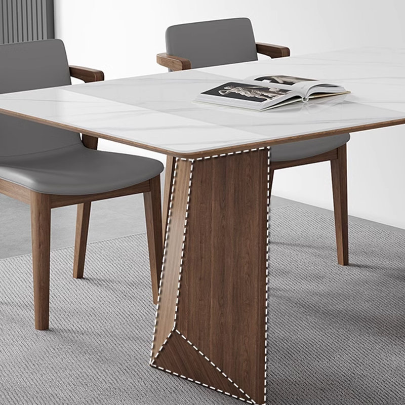 Minimalist Design Modern Rectangular dining table, 29.53"H x 63"L x 31.5"W