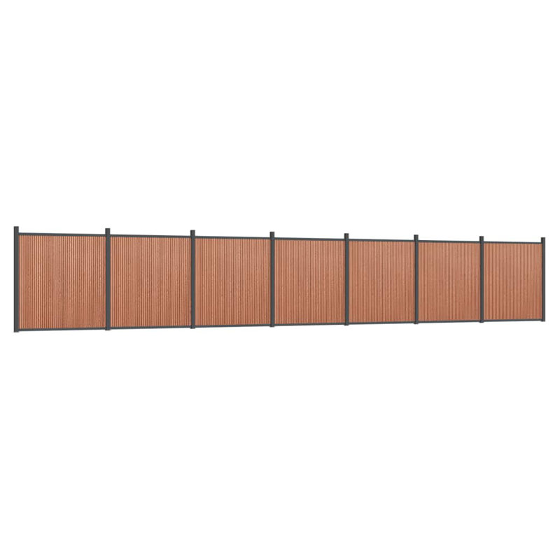 Fence Panel Set WPC, 186cm H x 1218cm W, Brown
