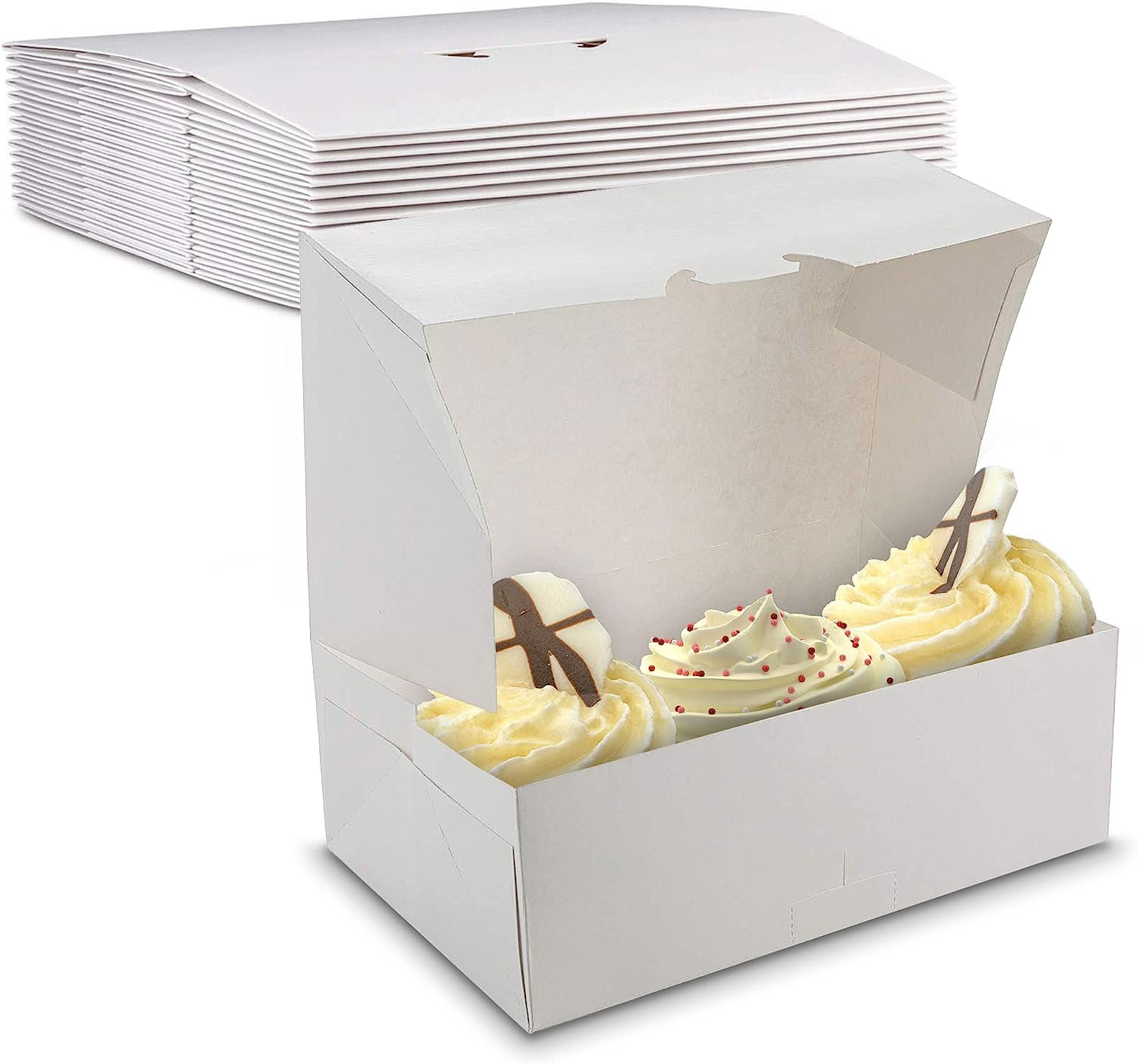 Prep & Savour Deaunta 15 x 11.5 x 2.25 Auto-Popup White Bakery Boxes