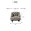 Fauteuil d'appoint rembourré et rembourré Damla