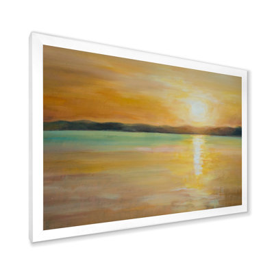 Coucher de soleil jaune à l'horizon - Peinture sur toile