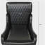 Fauteuil à oreilles confortable en similicuir à haut dossier, fauteuil de 22,74 po de largeur pour la chambre à coucher, noir avec pieds rembourrés et en bois doux, rembourrage dense du salon, apparence de bouleau texturé-149583519
