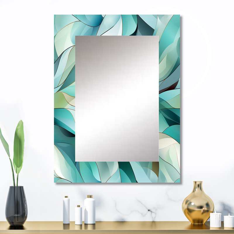 Hruni - Abstract Decorative Mirror On Metal, 32 po x 24 po
