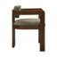 Fauteuil de salle à manger Lyddia de style néoclassique moderne, rembourré, avec structure en bois cannelé, largeur 60 cm (23,5 po).-135068430-135068428