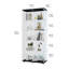 Vitrine en verre avec porte double à 5 tablettes, vitrines pour salon, chambre à coucher, bibliothèque en verre-901774398