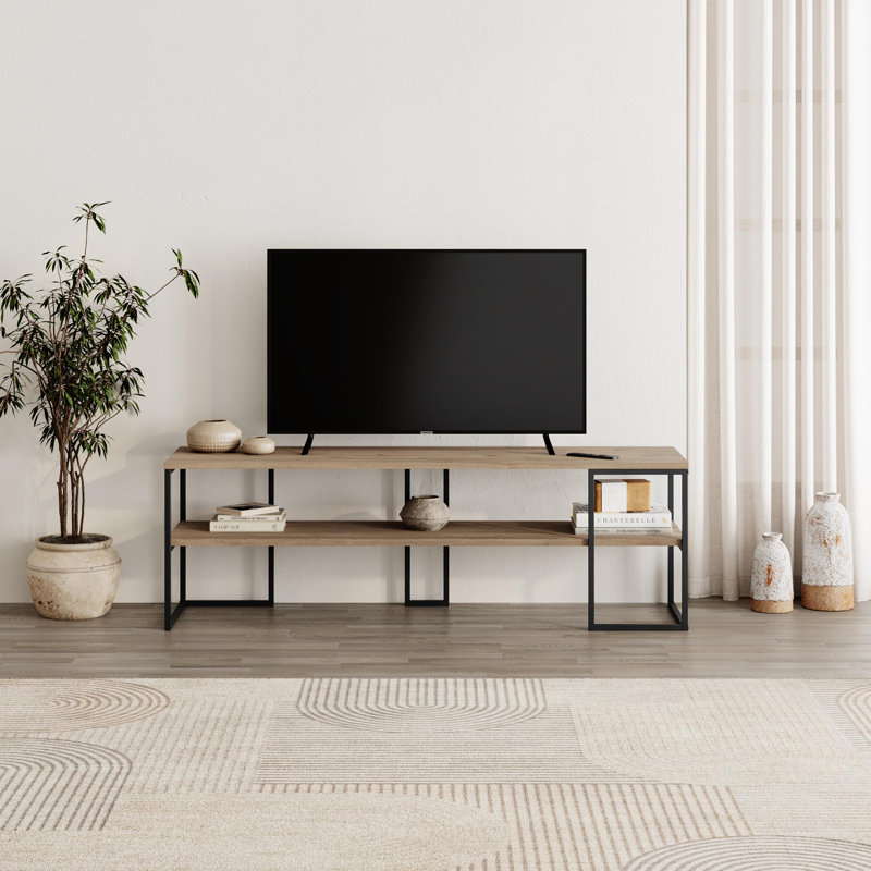Unfinished TV Stand for TVs up to 55", Natural Oak