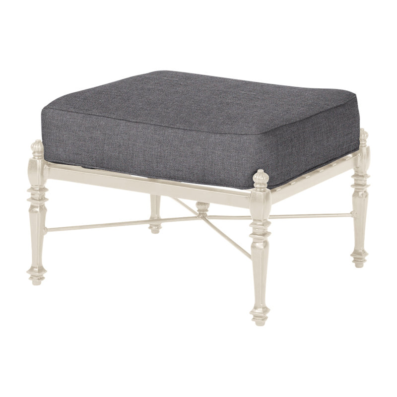 Grand Terrace Outdoor Ottoman, Desert Bronze, Cast Slate Sunbrella® Plainweave