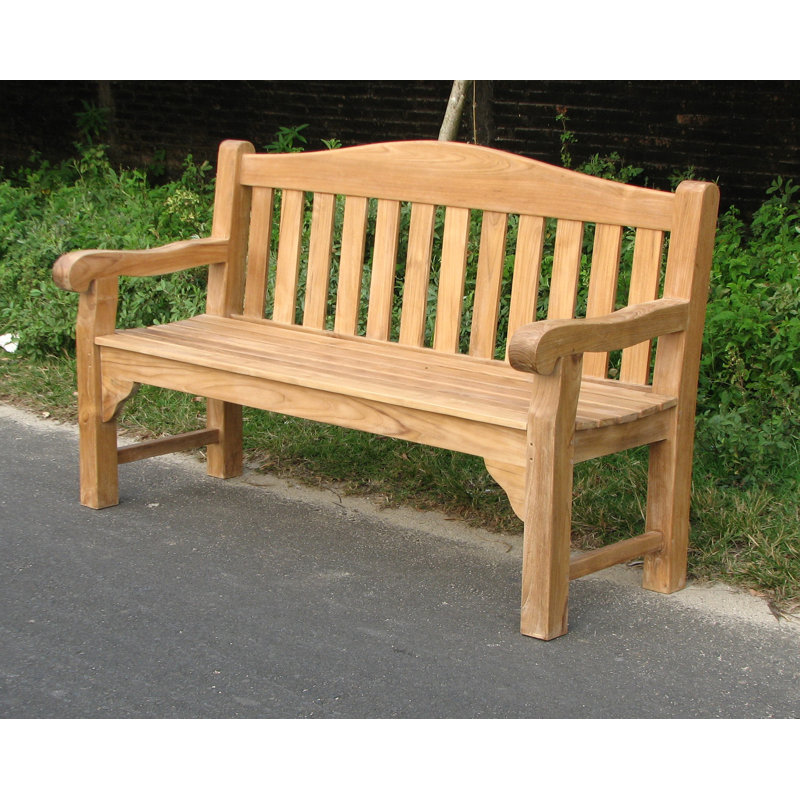 Dana Solid Wood Teak Outdoor Bench, 94cm H x 150cm W x 60cm D