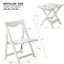 White Hips Outdoor Table Chair , Foldable, With 2 Chairs And Rectangular Foldable In White, For Patio Garden Use
