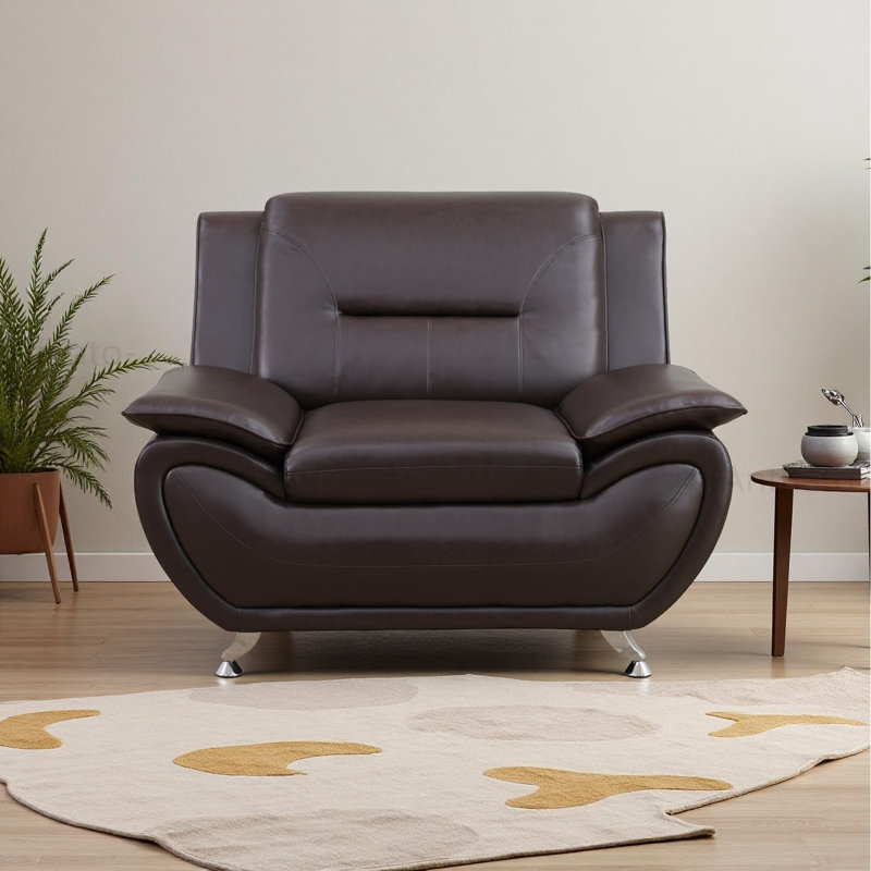 Fauteuil d'appoint 46 po Modern, Brun
