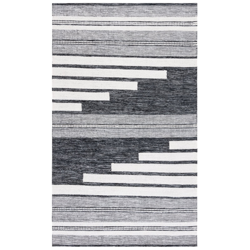 Kilim Hand Woven Performance Striped Rug, Rectangle 4' x 6'