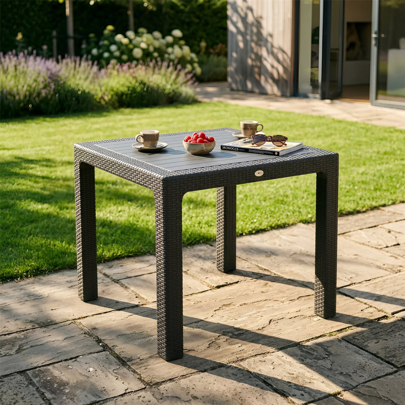 Harbour Housewares - Noble Square Rattan Effect Garden Dining Table