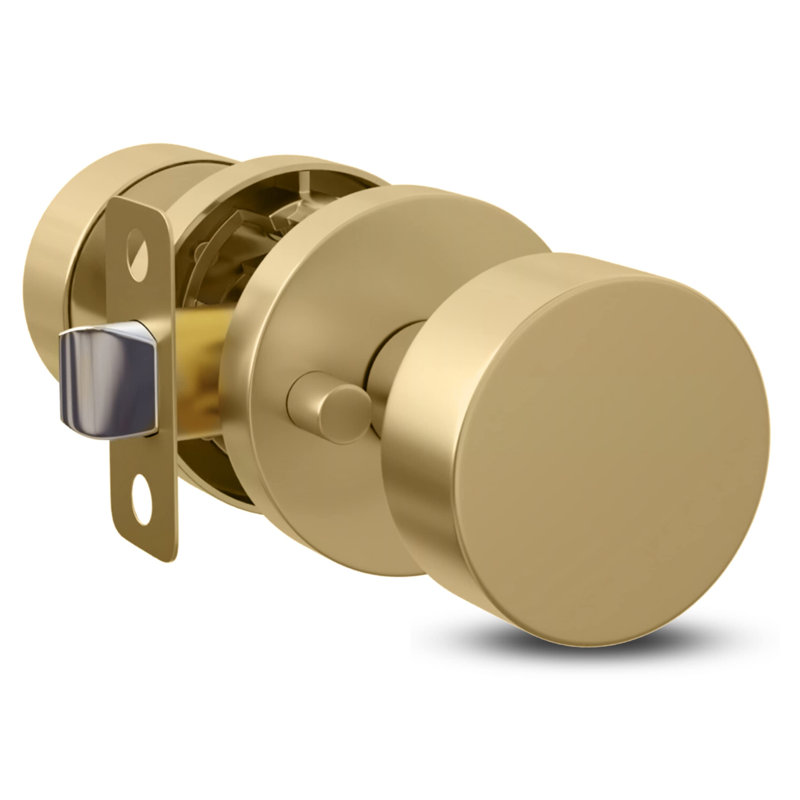 Mega Poignées Buena Poignées de porte d'intimité Paquet de 2 - Poignées de porte de lit et de salle de bain avec serrure d'intimité, convient à toutes les portes standard - Laiton satiné