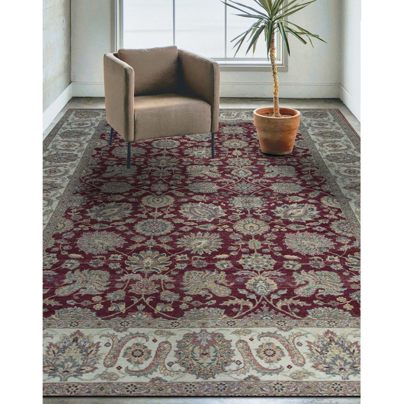 Shamas Oriental Area Rug in Red/Ivory/Green/Yellow