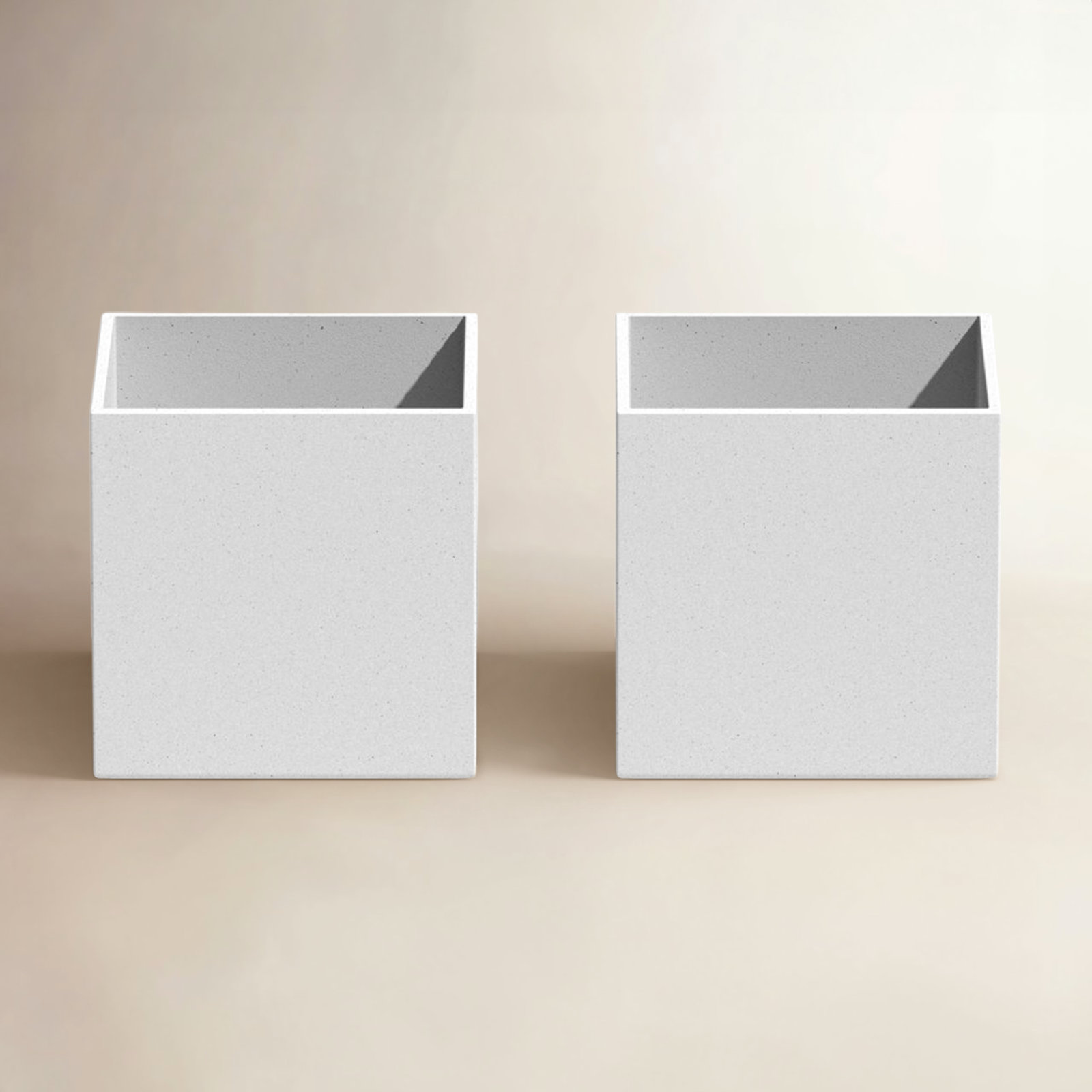 Geo Series Cube Planter, White, 2