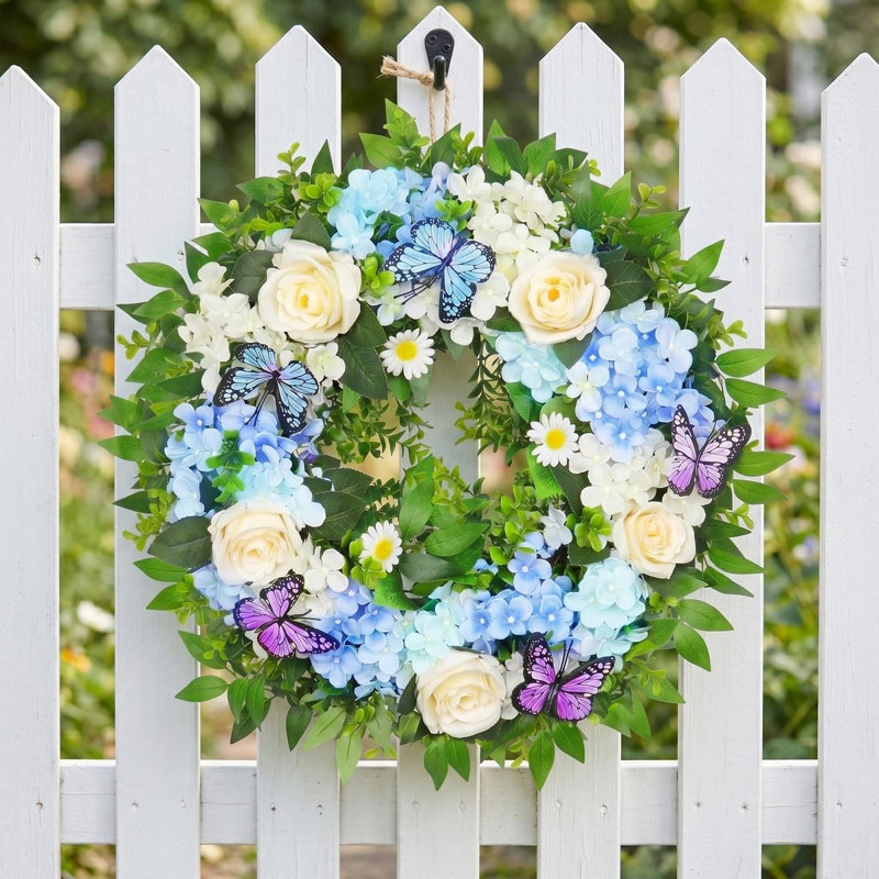 Couronne d'hortensias 20 pouces pour porte d'entrée