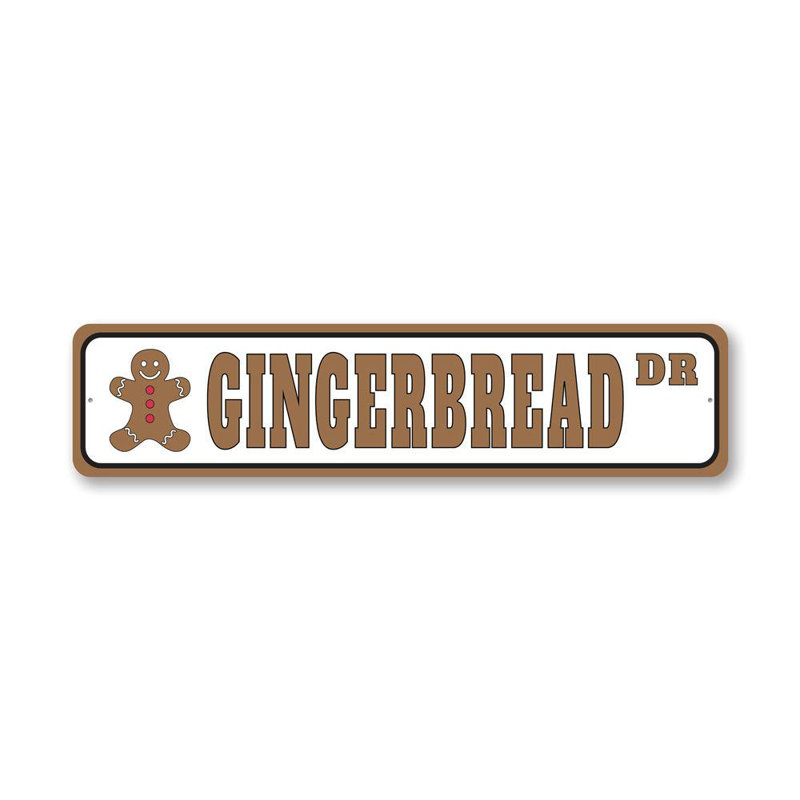Plaque en aluminium Gingerbread Street, H 6 po x l 24 po x P 0,06 po