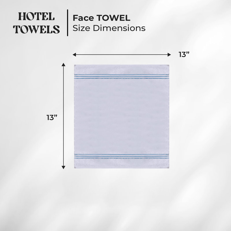 Hotel Turkish Cotton 12-Piece Face Towel Set, Ultra-Plush & Luxury Weight, White