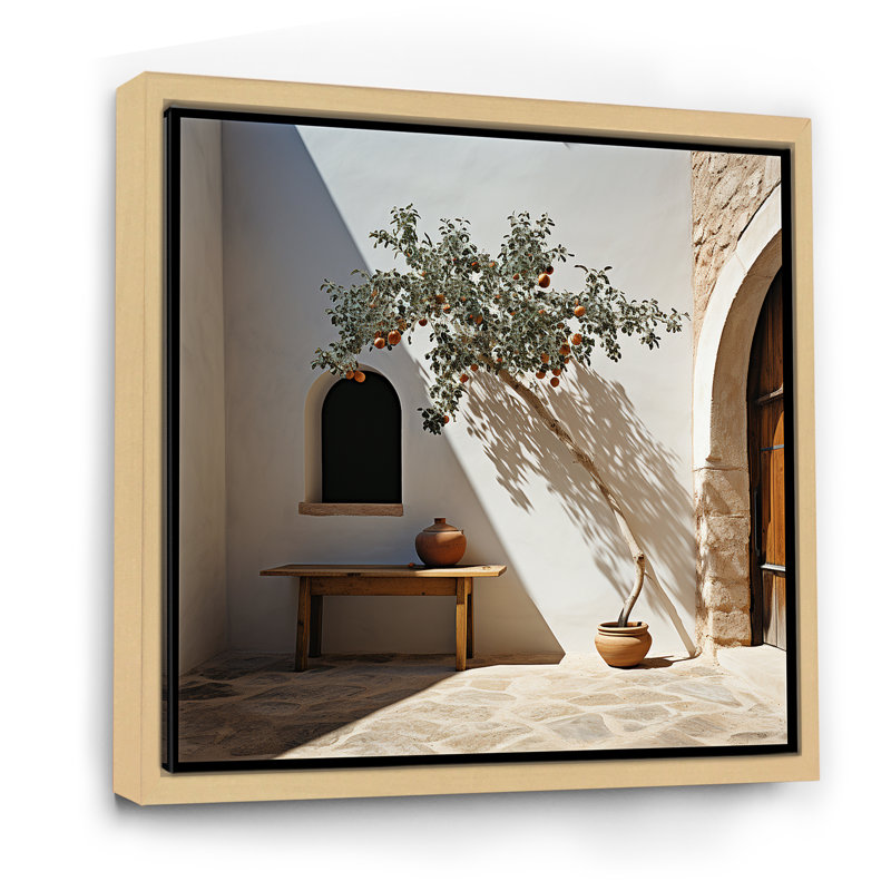 Plage, solitude, arbre, vision, Cadre naturel flottant, H 36 po x l 36 po x P 1,5 po