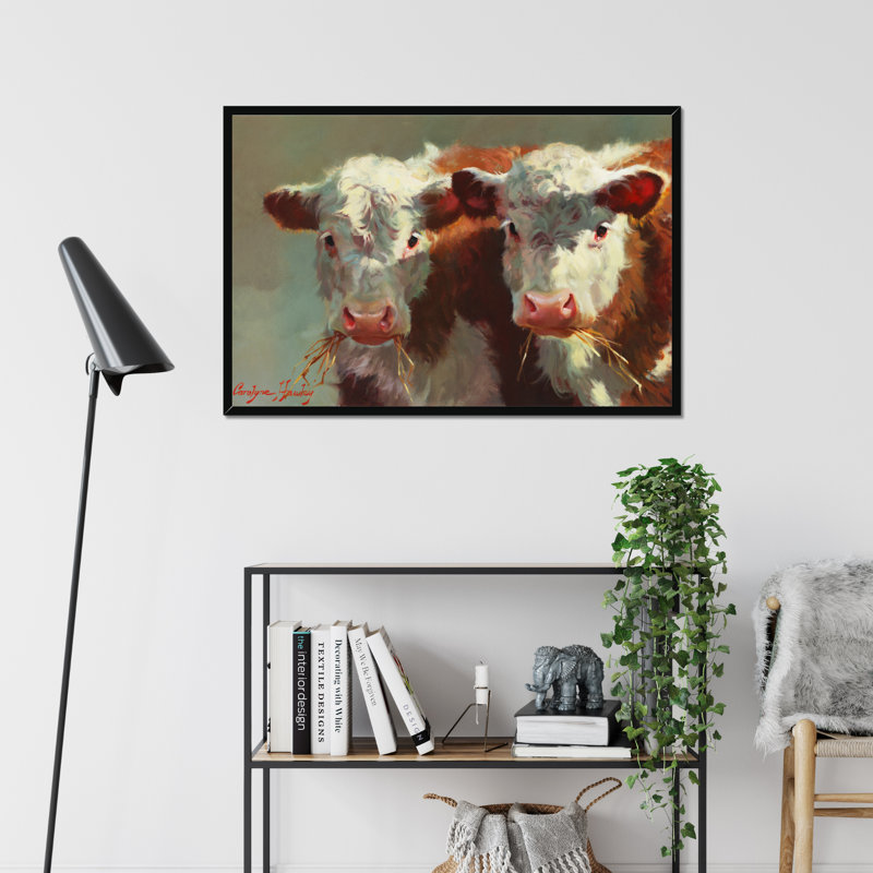 Babson Cow Belles by Carolyne Hawley - Painting, 65cm H x 95cm W, Black Framed Paper Print