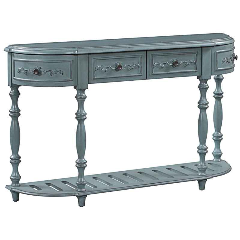52'' Console Table, Antique Blue