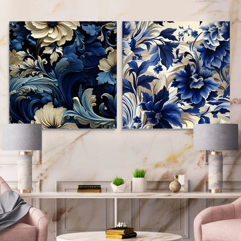 Leominster - Ensemble de 2 art mural en verre acrylique, H 36 po x l 73 po