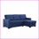 Canapé modulaire coulissant en lin avec méridienne et rangement Lit simple - idéal pour les salons | Bleu | Accoudoirs carrés | Lin