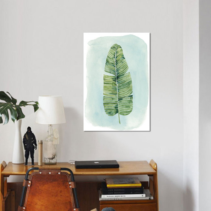 «Paradise Palm Leaves IV», impression sur toile, H 40 po x l 26 po x P 1,5 po, Toile tendue, Pas de tapis