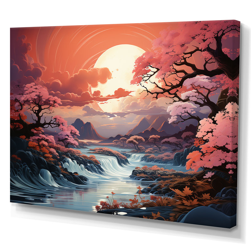 " Japan Ocean Storm Landscape IV ", 16" H x 32" W x 1" D, Wrapped Canvas