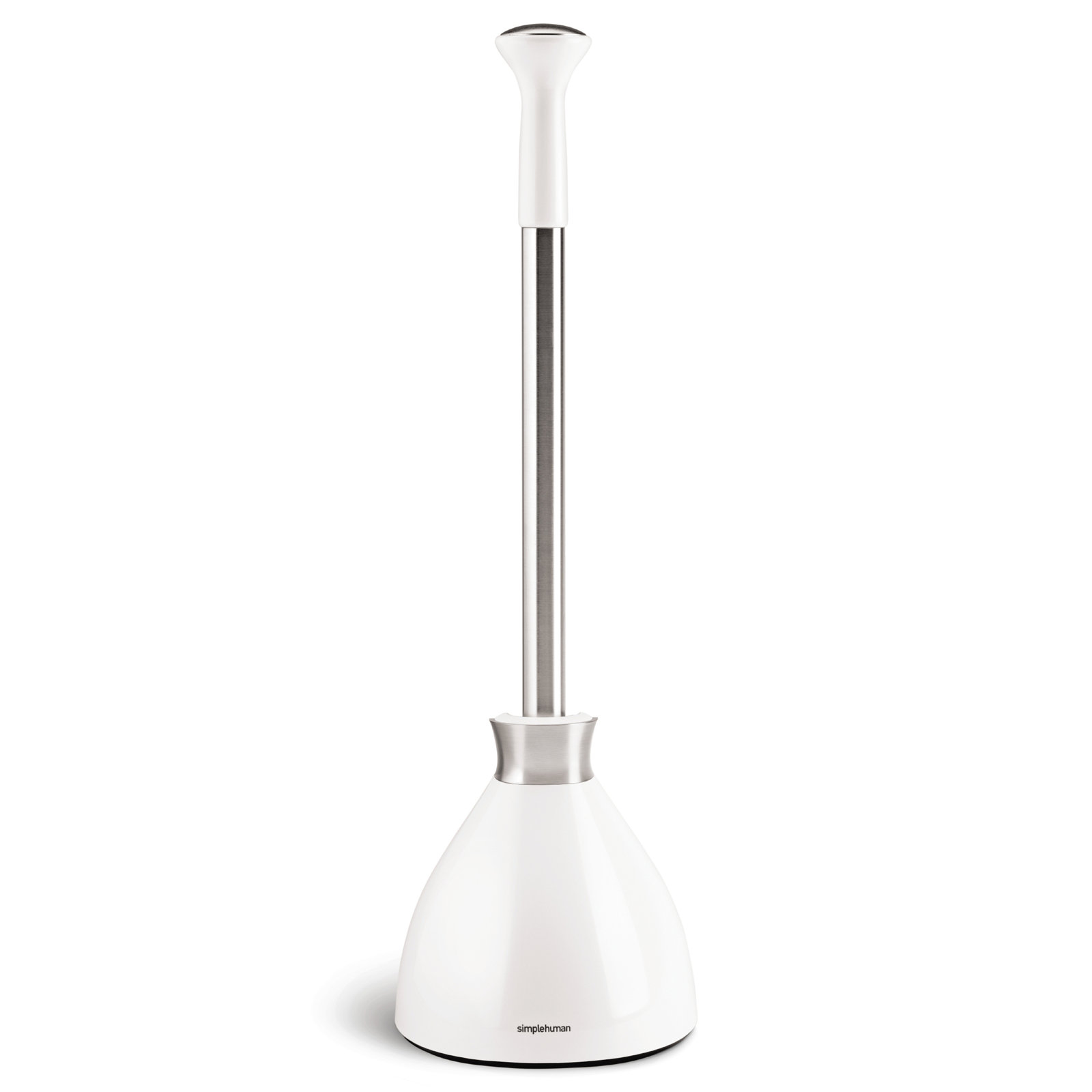 Simplehuman Toilet Plunger and Caddy Stainless Steel, White