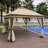 Outdoor 11X 11 FT Pop Up Gazebo Canopy With Removable Zipper Netting, 2 - Tier Soft Top Event Tent, Suitable