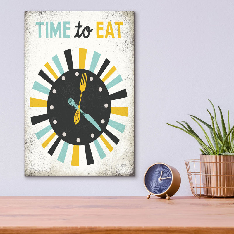 Art mural en verre rétro «Diner Time To Eat» par Michael Mullan, H 16 po x l 12 po x P 0,13 po