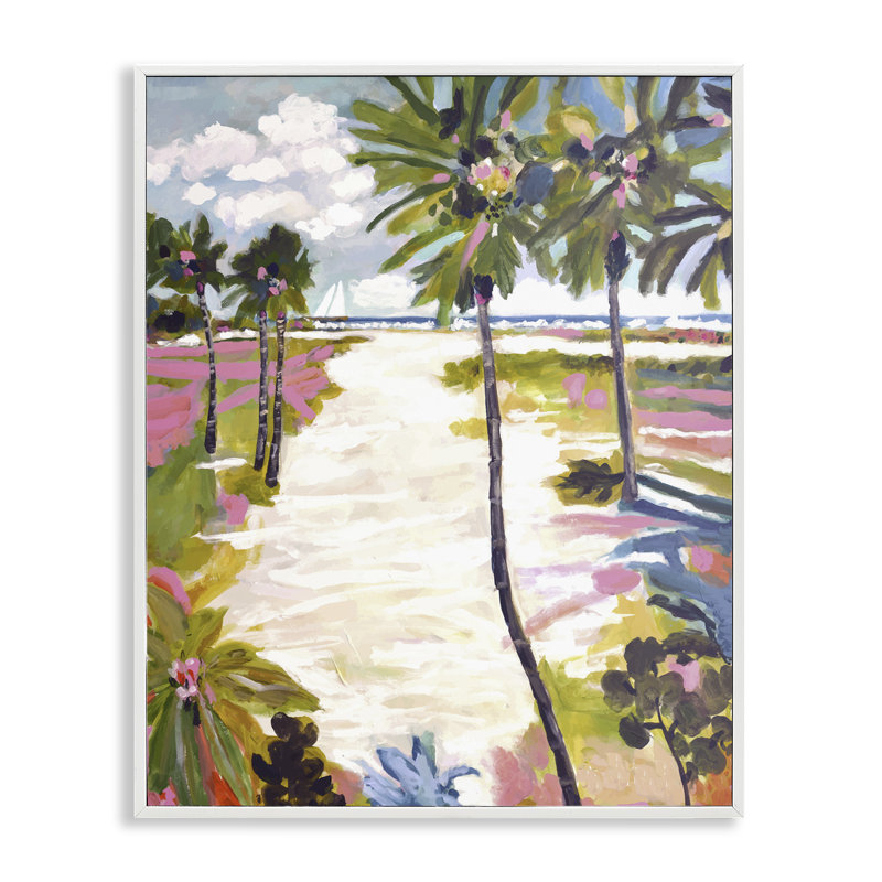 Giclée encadrée, conçue par Karen Fields, H 14 po x l 11 po, Estampe numérique encadrée blanc bord de mer