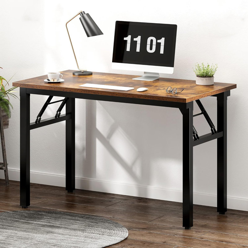 Computer Desk For Small Space Small Folding Table Small Writing Desk Foldable Desk, Rustic Brown