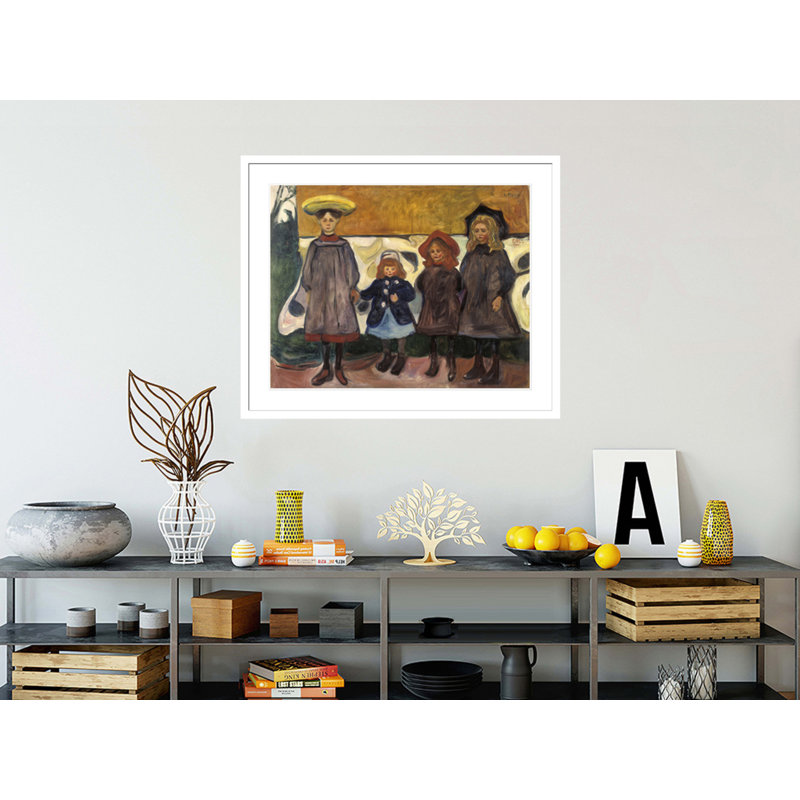 «Four Girls in Œsgördstrand» par Edvard Munch, impression giclée encadrée, 23.5" H x 28.18" W
