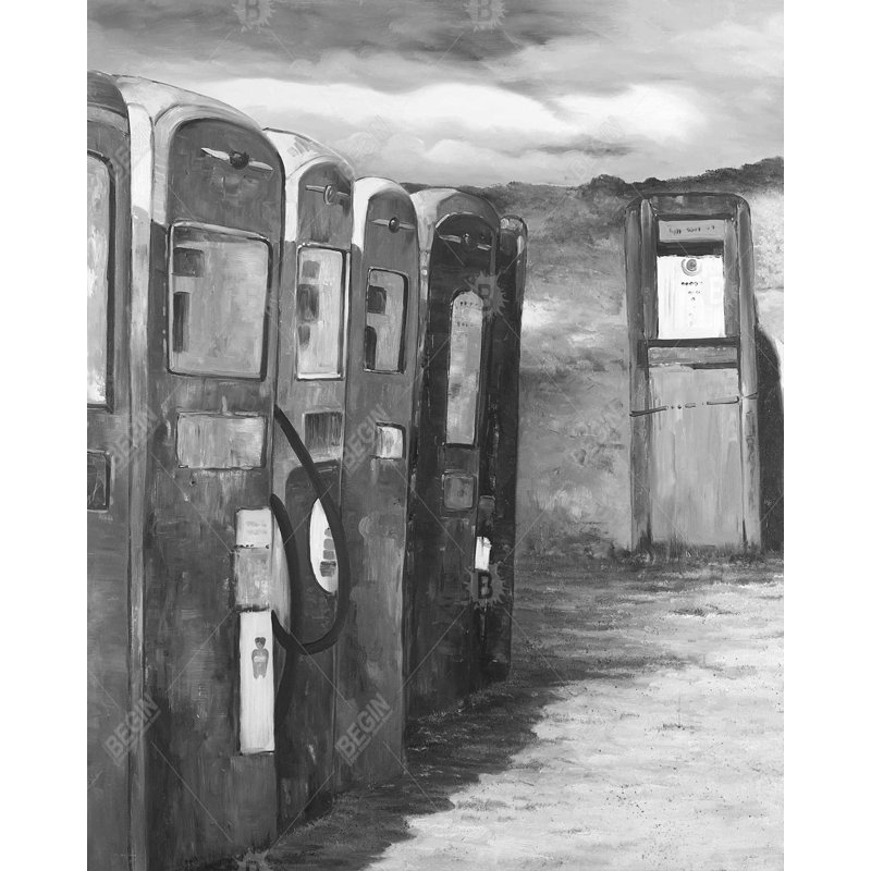 Old Gas Pumps Print On Canvas