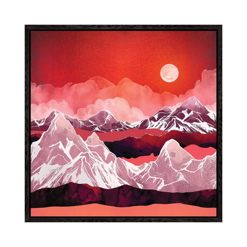 Scarlet Glow - Print on Canvas, Black Framed, 45.72 cm H x 45.72 cm W