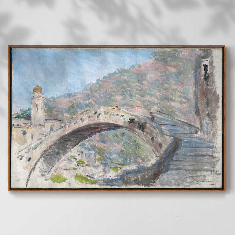 Dolceacqua, Bridge, 1884, reproduction d'art sur toile, H 17 po x l 25 po x P 2 po, Noyer