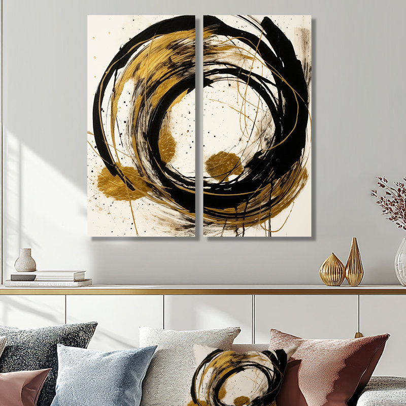 «Black And Gold The Art Of Chaos IV», reproduction d'art sur toile, H 40 po x l 40 po, Toile tendue, Ne s’applique pas