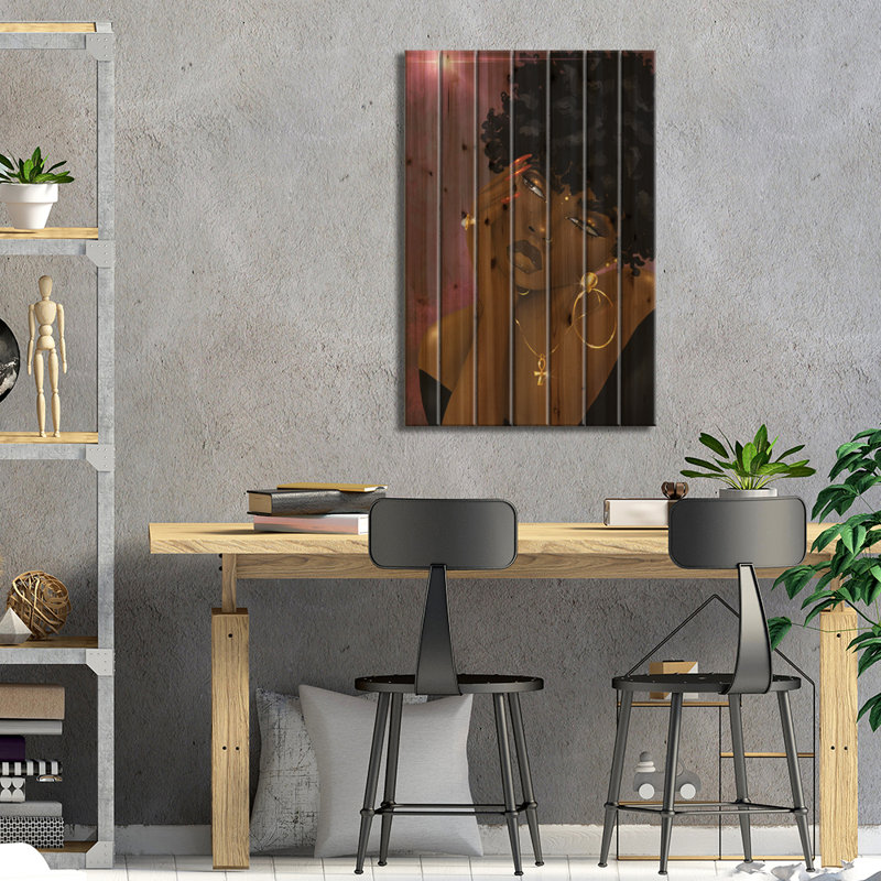 «Lanisha On Wood» par Zola Arts Print, H 26 po x l 18 po x P 1,5 po